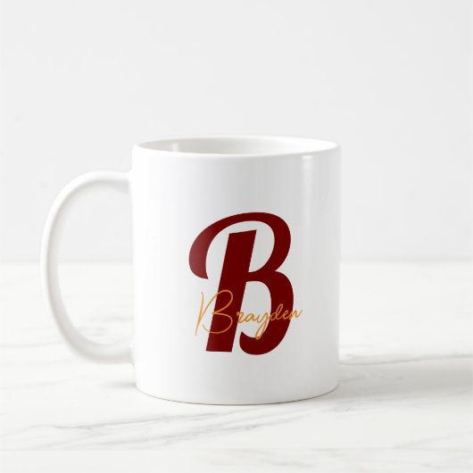 Personalisierte Monogramm Kaffeetasse (Links)