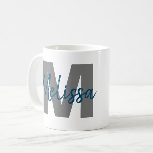 Personalisierte Monogramm Kaffeetasse (Vorderseite Links)