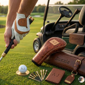 Personalisierte Monogramm-Klassik-Leder-Optik Golf Headcover