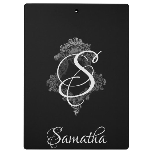 Personalisierte Monogramm Klemmbrett (Rückseite)