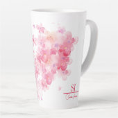 Personalisierte Monogramm-Latte-Tasse | Moderne Bl Milchtasse (Rechte Ecke)