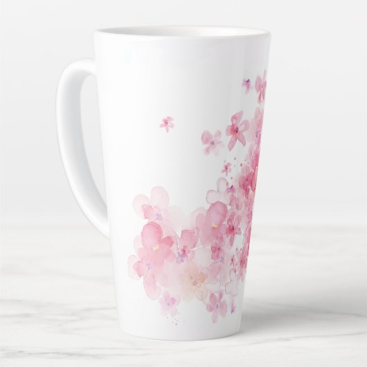 Personalisierte Monogramm-Latte-Tasse | Moderne Bl Milchtasse (Linke Ecke)