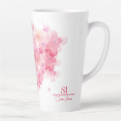 Personalisierte Monogramm-Latte-Tasse | Moderne Bl Milchtasse (Rechts)