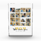 Personalisierte Monogramm-Liebe Mama 16 Mütter Fot Fotoblock (Vorderseite)