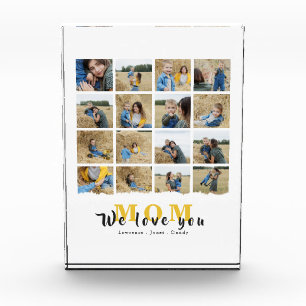 Personalisierte Monogramm-Liebe Mama 16 Mütter Fot Fotoblock