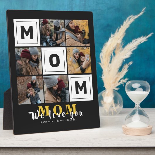 Personalisierte Monogramm-Liebe Mama Fotos Fotoplatte (Seite)