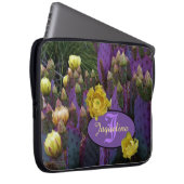 Personalisierte Monogramm Lila Kaktus Gelbe Blumen Laptopschutzhülle (Vorne Rechts)