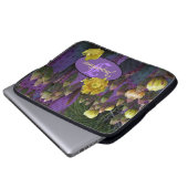 Personalisierte Monogramm Lila Kaktus Gelbe Blumen Laptopschutzhülle (Vorne Knopf)