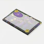 Personalisierte Monogramm Lila Kaktus Gelbe Blumen Post-it Klebezettel (angewinkelt)