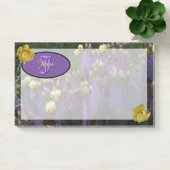 Personalisierte Monogramm Lila Kaktus Gelbe Blumen Post-it Klebezettel (Büro)