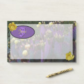 Personalisierte Monogramm Lila Kaktus Gelbe Blumen Post-it Klebezettel (Auf Schreibtisch)
