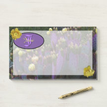 Personalisierte Monogramm Lila Kaktus Gelbe Blumen