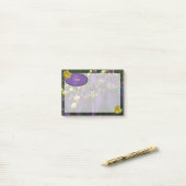 Personalisierte Monogramm Lila Kaktus Gelbe Blumen Post-it Klebezettel (Auf Schreibtisch)