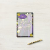 Personalisierte Monogramm Lila Kaktus Gelbe Blumen Post-it Klebezettel (Auf Schreibtisch)