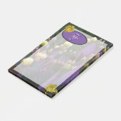 Personalisierte Monogramm Lila Kaktus Gelbe Blumen Post-it Klebezettel (angewinkelt)