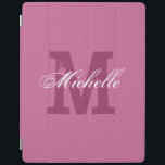 Personalisierte monogramm-magnetische iPad-Abdecku iPad Hülle<br><div class="desc">Personalisierte monogramm-magnetische iPad-Abdeckung | Rosa. individuelle Name-Abdeckung mit mit Monogramm Brief. Vintager und eleganter Schrift-Typografie-Text. Gute Geschenkidee zum Geburtstag oder zu Weihnachten. Geeignet für Männer und Kinder.</div>