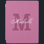 Personalisierte monogramm-magnetische iPad-Abdecku iPad Hülle<br><div class="desc">Personalisierte monogramm-magnetische iPad-Abdeckung | Rosa. individuelle Name-Abdeckung mit mit Monogramm Brief. Vintager und eleganter Schrift-Typografie-Text. Gute Geschenkidee zum Geburtstag oder zu Weihnachten. Geeignet für Männer und Kinder.</div>