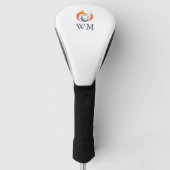 Personalisierte Monogramm, moderne Fox- und Ball-F Golf Headcover (Vorderseite)