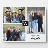 Personalisierte Monogramm Name 3 FotoCollage Fotoplatte (Vorderseite)