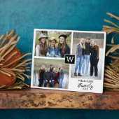 Personalisierte Monogramm Name 3 FotoCollage Fotoplatte (Seite)