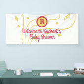 Personalisierte Monogramm Name Confetti Babydusche Banner (Messe)