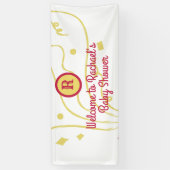 Personalisierte Monogramm Name Confetti Babydusche Banner (Vertikal)