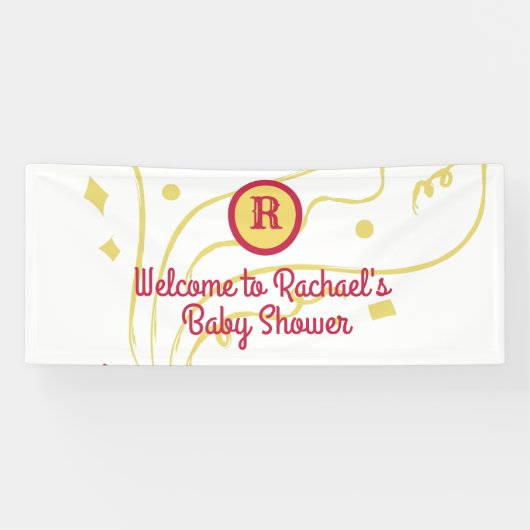 Personalisierte Monogramm Name Confetti Babydusche Banner (Horizontal)