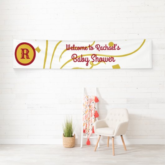 Personalisierte Monogramm Name Confetti Babydusche Banner (Insitu)