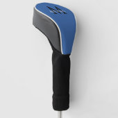 Personalisierte Monogramm-Name-Initiale Blau Golf Headcover (angewinkelt)