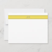 Personalisierte Monogramm Name Initialen Gelb & Gr Mitteilungskarte (Vorderseite)