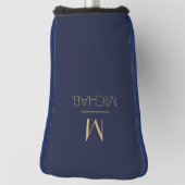 Personalisierte Monogramm | Name Navy & Gold Golf Headcover (Rotieren 90)