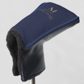 Personalisierte Monogramm | Name Navy & Gold Golf Headcover (3/4 Vorderseite)