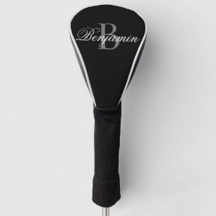 Personalisierte Monogramm-Name-Schwarze Golfkopfab Golf Headcover