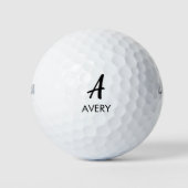 Personalisierte Monogramm Name Typografie Golfball (Vorderseite)
