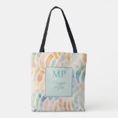 Personalisierte Monogramm Name Wasserfarbwaagen Tasche (Rückseite)