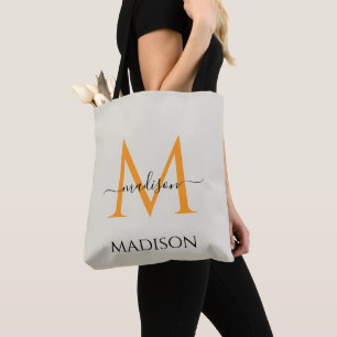 Personalisierte Monogramm- & Namens-Leinwand-Tasch Tasche