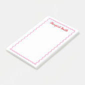 Personalisierte Monogramm-Notizblöcke mit Muschelr Post-it Klebezettel (angewinkelt)