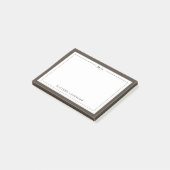 Personalisierte Monogramm-Notizzettel mit braunem Post-it Klebezettel (angewinkelt)