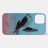 Personalisierte Monogramm-Owl-Kunst Case-Mate iPhone Hülle (Rückseite (Horizontal))