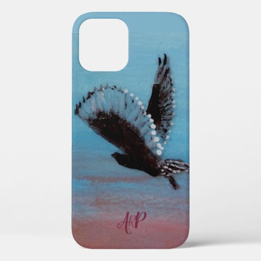 Personalisierte Monogramm-Owl-Kunst Case-Mate iPhone Hülle (Rückseite)