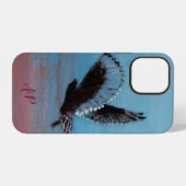 Personalisierte Monogramm-Owl-Kunst iPhone Hülle (Rückseite (Horizontal))