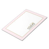 Personalisierte Monogramm Pastell Pink Goldkalligr Notizblock (angewinkelt)