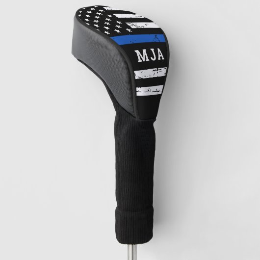 Personalisierte Monogramm-Polizei für die dünne bl Golf Headcover (angewinkelt)