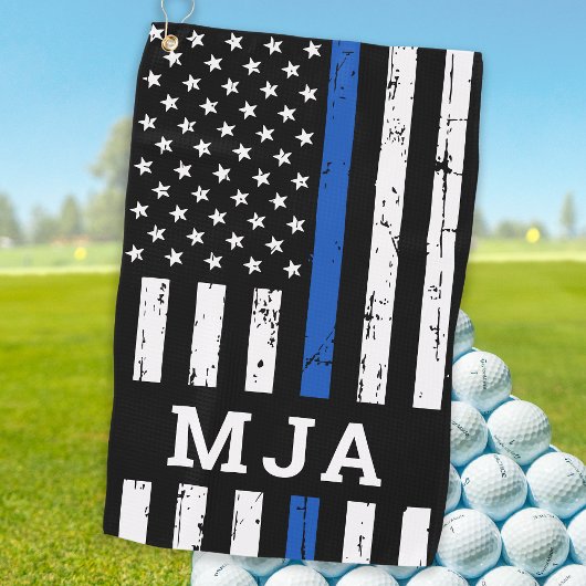 Personalisierte Monogramm-Polizei für die dünne bl Golfhandtuch