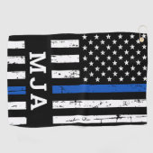 Personalisierte Monogramm-Polizei für die dünne bl Golfhandtuch (Horizontal)