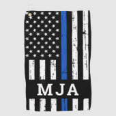 Personalisierte Monogramm-Polizei für die dünne bl Golfhandtuch (Vorderseite)