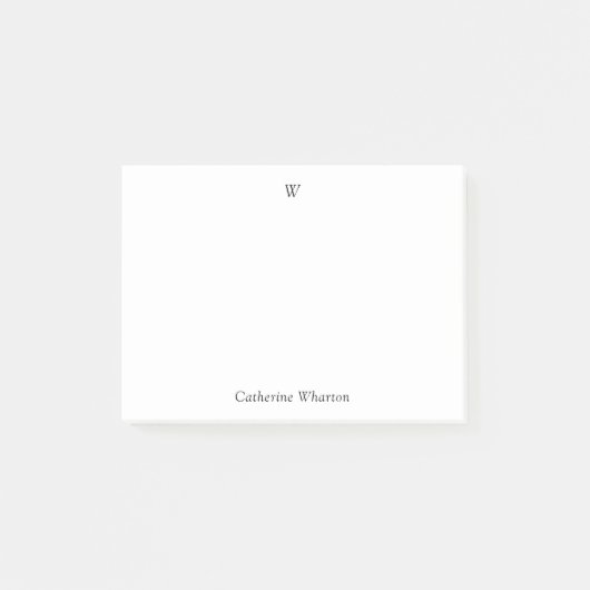 Personalisierte Monogramm Post-it Klebezettel (Vorderseite)