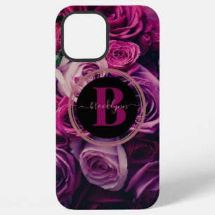 Personalisierte Monogramm Romantische Blumen Handy iPhone 12 Pro Max Hülle