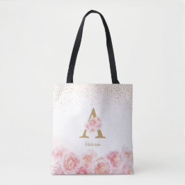 Personalisierte monogramm rosa Blumenzwiebeljacke Tasche