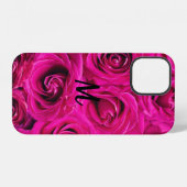 Personalisierte Monogramm Rosa Rosen Case-Mate iPh iPhone Hülle (Rückseite (Horizontal))